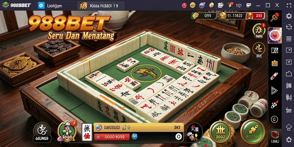Tampilan gameplay Mahjong yang menawan dan interaktif di 988BET.
