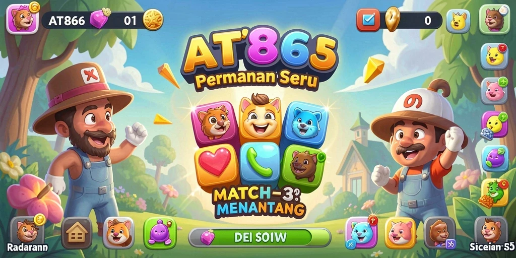 Tampilan gameplay menantang dalam game Match-3 AT866.