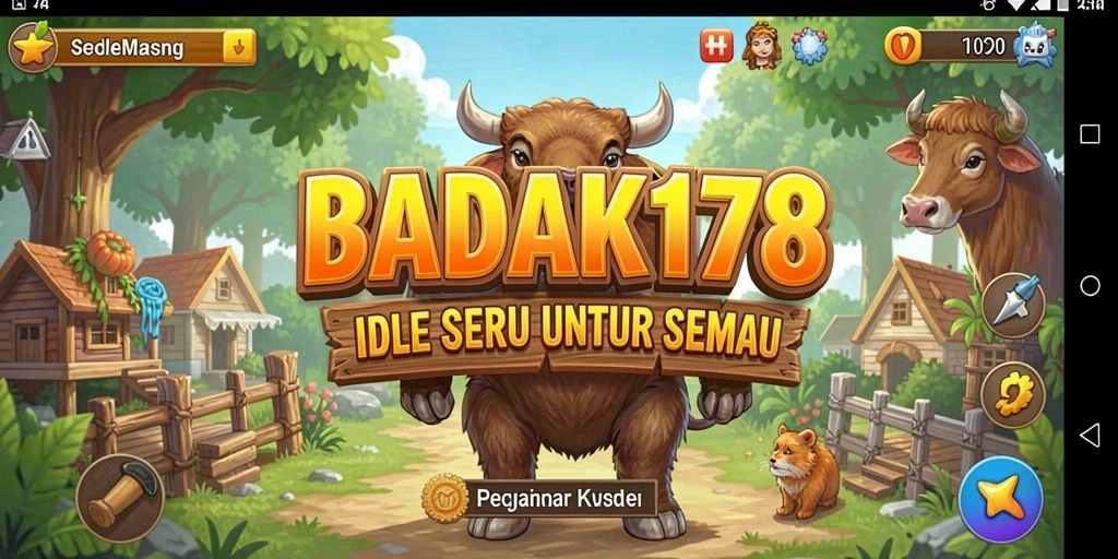 Screenshot gameplay BADAK178 menunjukkan kemajuan yang cepat dan sumber daya yang terus bertambah.