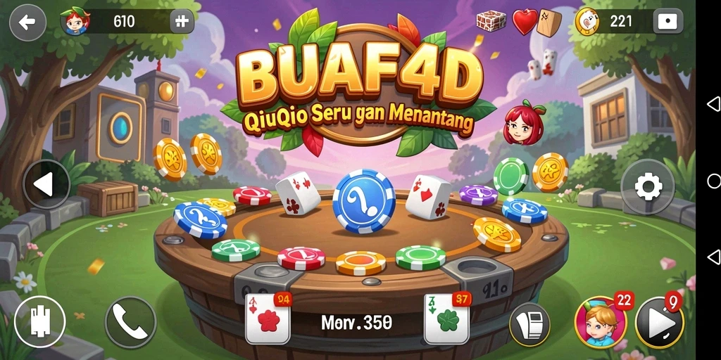 Tampilan gameplay seru dari BUAH4D dengan aksi QiuQiu.