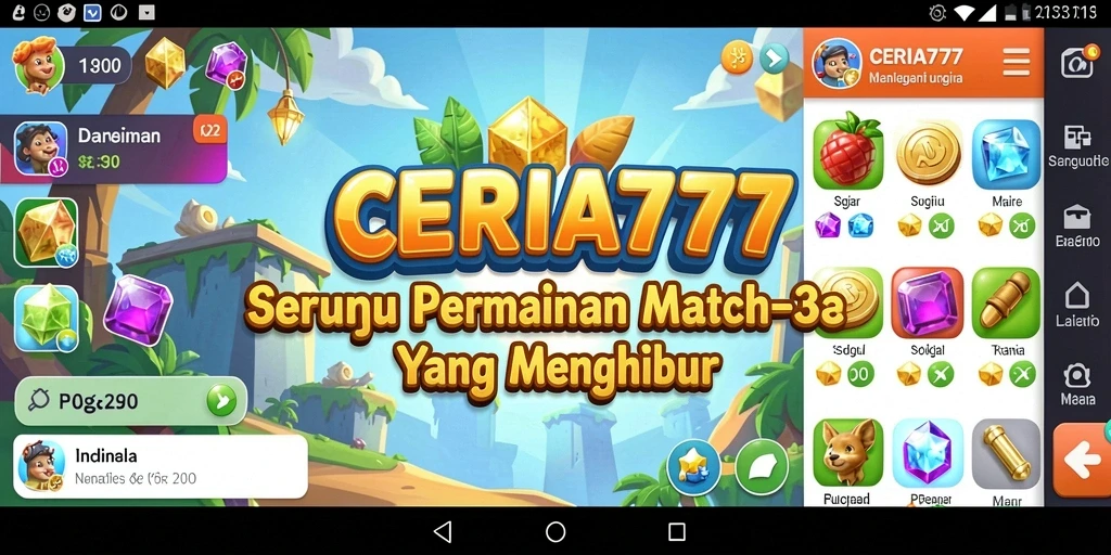 Tampilan gameplay ceria dan menantang di CERIA777.