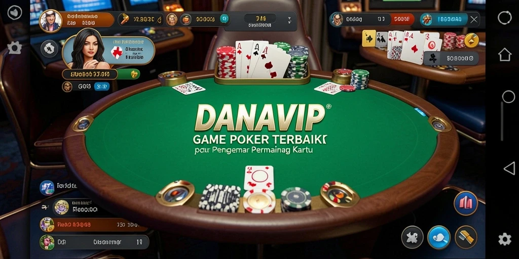 Tampilan gameplay Poker yang seru di DANAVIP.