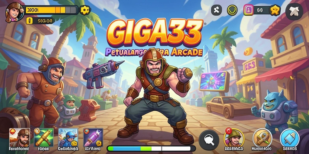 Tampilan gameplay GIGA33 dengan aksi seru di dalam level arcade.