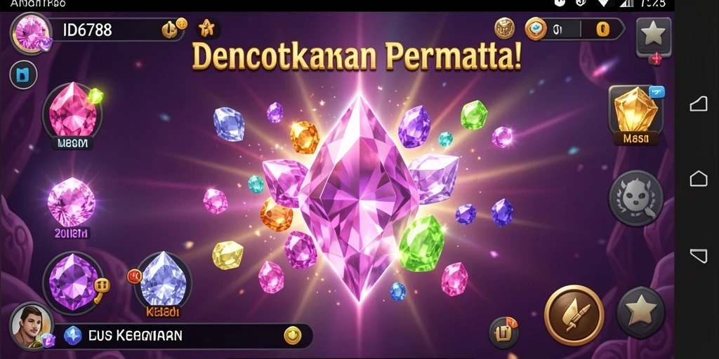 Tangkapan layar gameplay <strong>ID6788</strong> yang menunjukkan aksi mencocokkan permata.