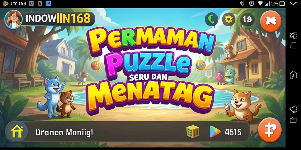 Tampilan gameplay seru dari INDOWIN168 yang melibatkan teka-teki menarik.