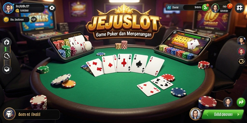 Screenshot utama JEJUSLOT menampilkan aksi seru dalam permainan Poker.