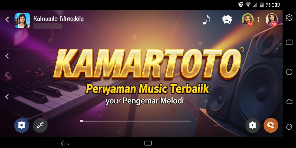 Tampilan gameplay KAMARTOTO dengan visual yang menarik dan interaksi musik yang menyenangkan.