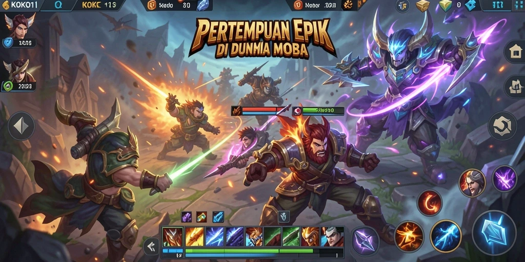 Tangkapan layar KOKO11 menunjukkan pertempuran seru dengan visual yang menakjubkan.