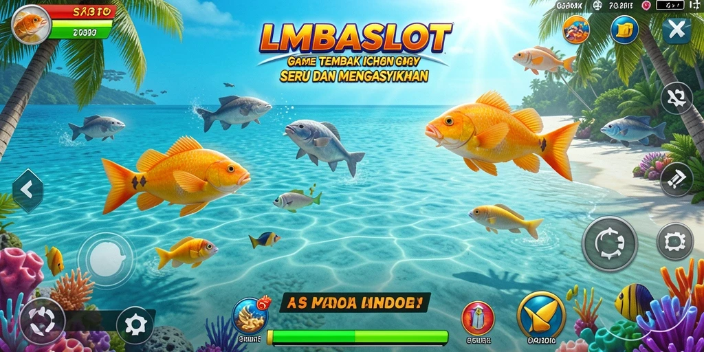 Tampilan gameplay LMBASLOT yang seru saat menangkap ikan.