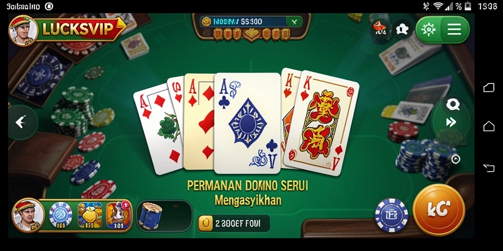 Tampilan menarik dari gameplay Domino di LUCKSVIP.