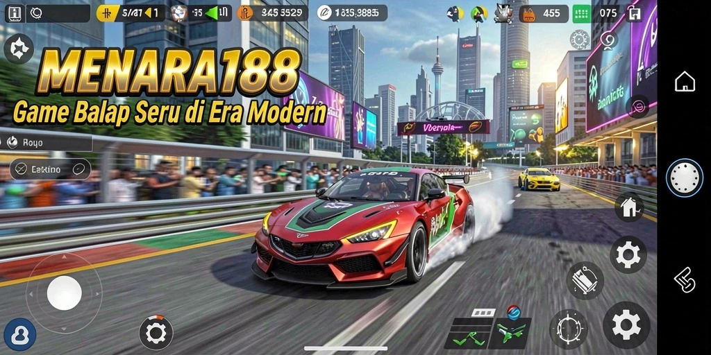 Tampilan gameplay <strong>MENARA188</strong> yang memukau dengan aksi balap seru.