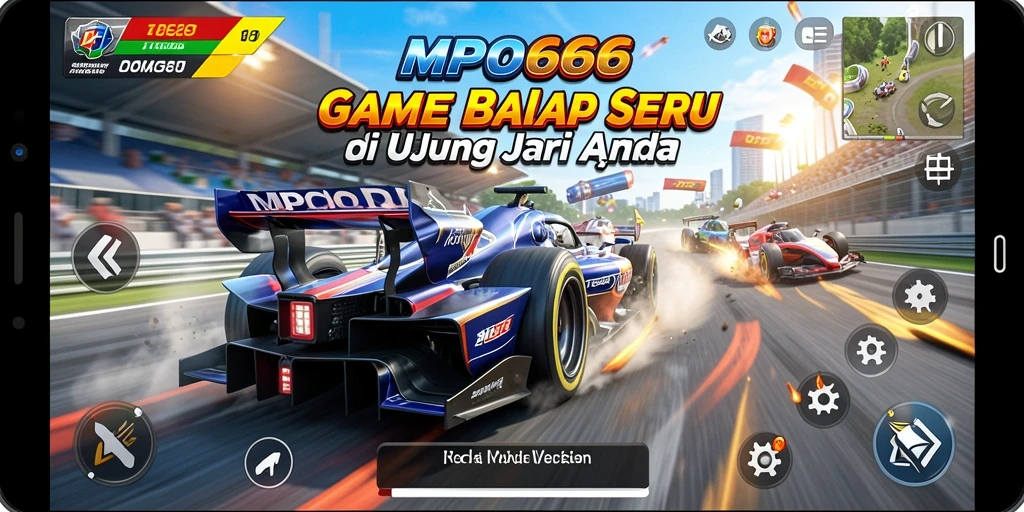 Tampilan gameplay seru di MPO666 yang menampilkan balapan mendebarkan.