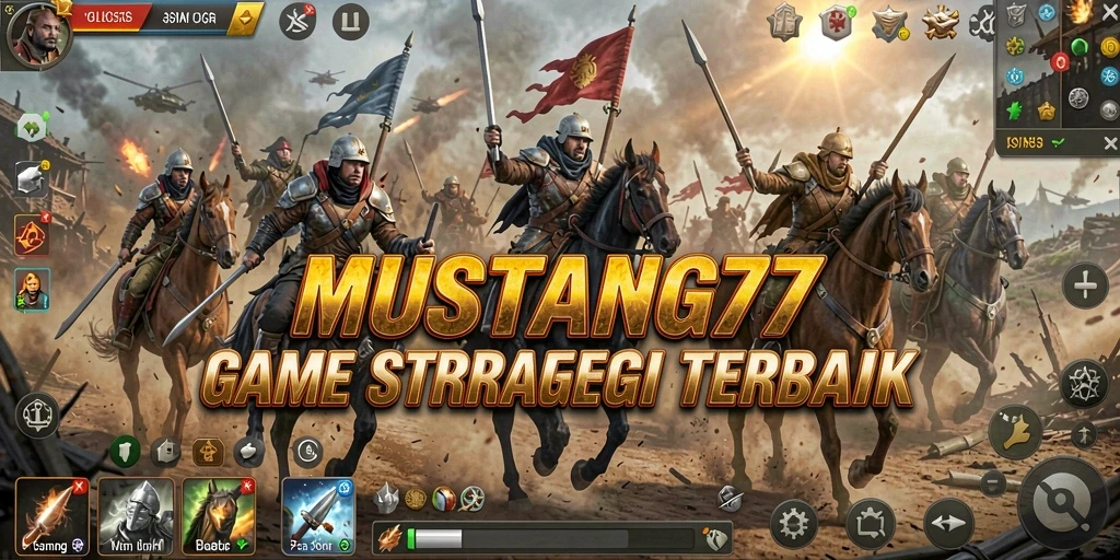 Tampilan menarik dari gameplay strategis di MUSTANG77.