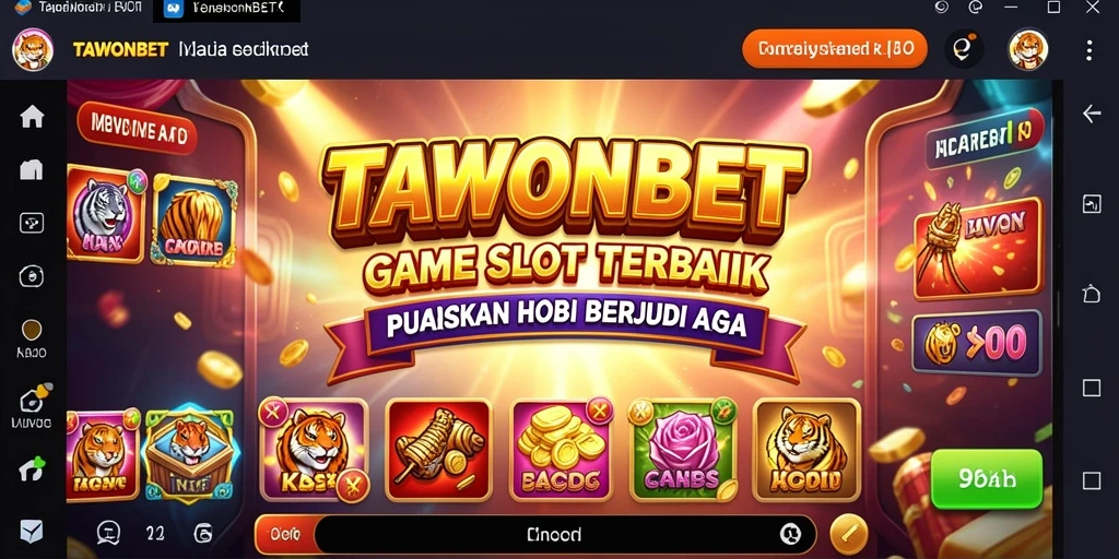 Tampilan gameplay menarik dari TAWONBET yang menampilkan Slot di layar.