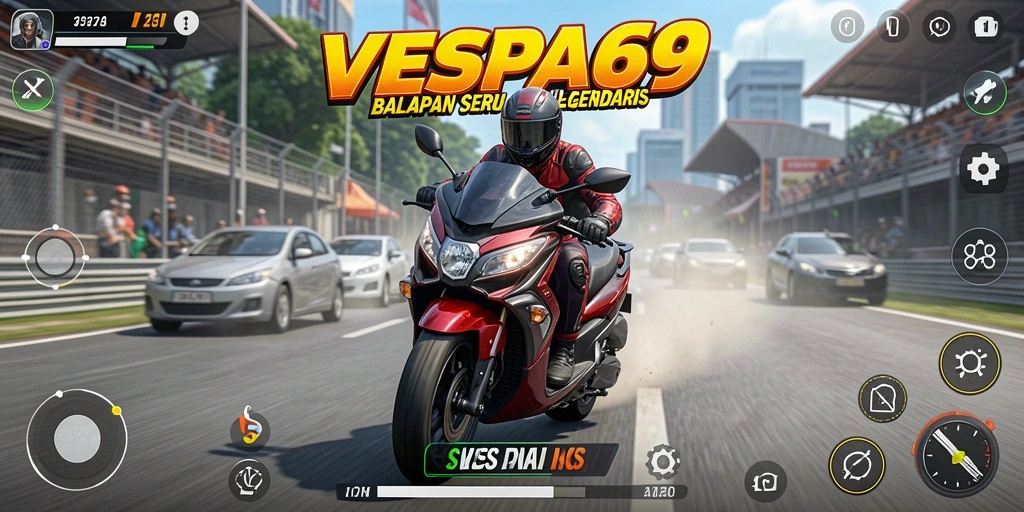 Tampilan gameplay VESPA69 yang mendebarkan dan penuh aksi.
