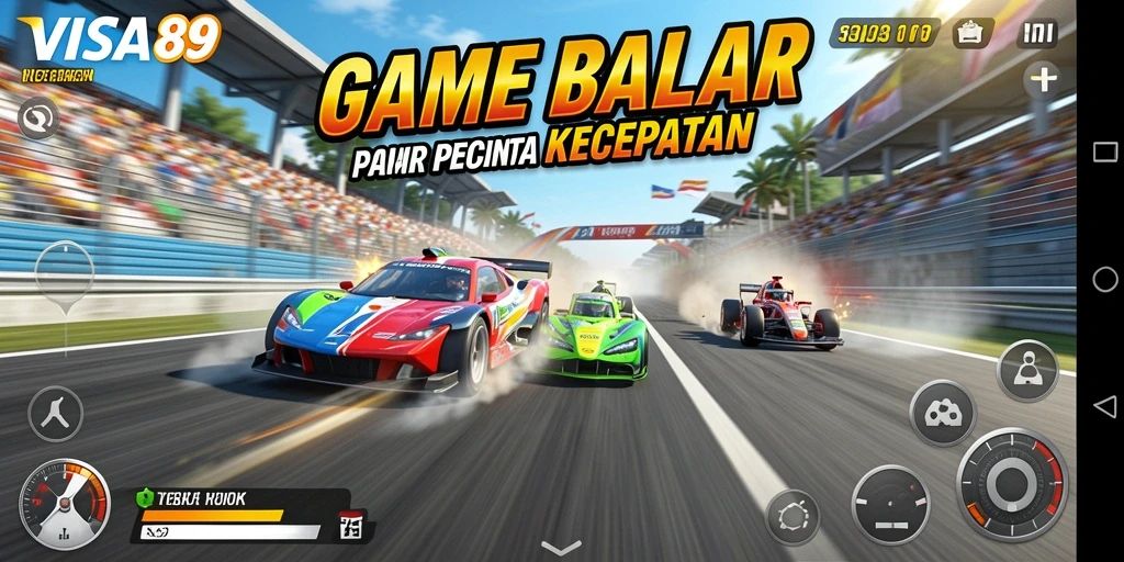 Tampilan gameplay Racing di VISA89 yang mendebarkan dan penuh aksi.
